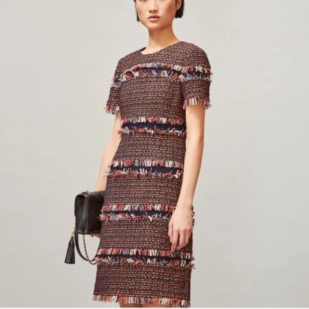Tory Burch multi colored tweed dress